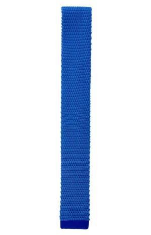 SILK LIGHT BLUE WITH BLUE KNITTED TIE